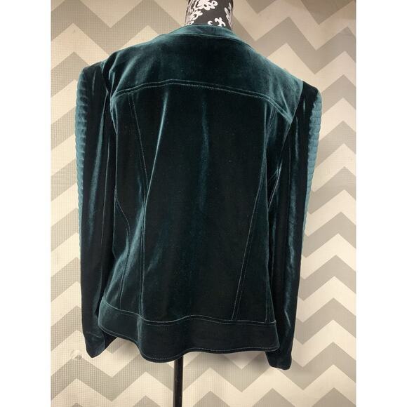 Green Velvet Woman’s Jacket X Large Preppy Princess Vintage Style - Picture 2 of 6